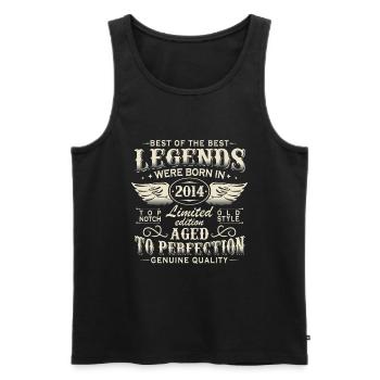Vintage Legends Born 2014 Vintage Anniversaire - Débardeur bio Premium Homme - noir - Devant - Michal (187cm)