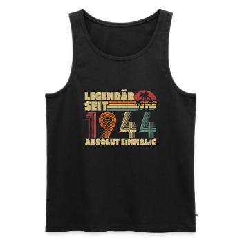 Legendary Since 1944 Vintage Birthday Gift - Men's Premium Organic Tank Top - black - Front - Michal (187cm)