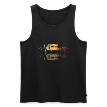 Camping Herzschlag - Männer Premium Bio Tank Top - Schwarz - Vorne - Michal (187cm)