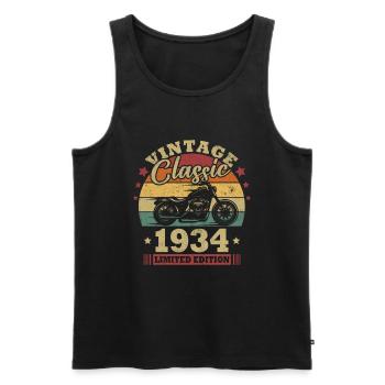 Vintage Classic Geburtstagsgeschenk Geboren 1934 - Männer Premium Bio Tank Top - Schwarz - Vorne - Michal (187cm)