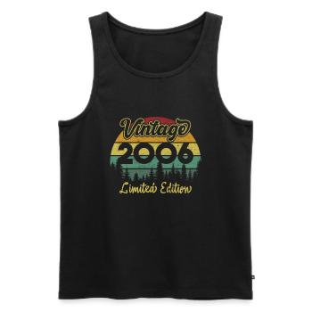 Jahrgang 2006 limitierte Auflage - Männer Premium Bio Tank Top - Schwarz - Vorne - Michal (187cm)