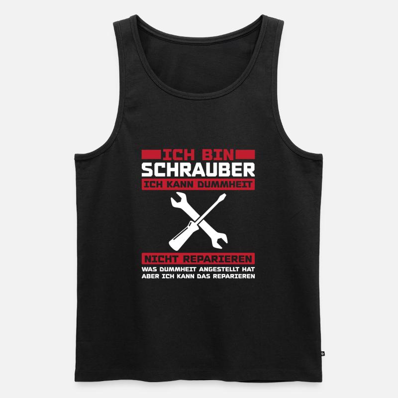 Ich bin schrauber - Männer Premium Bio Tank Top - Schwarz