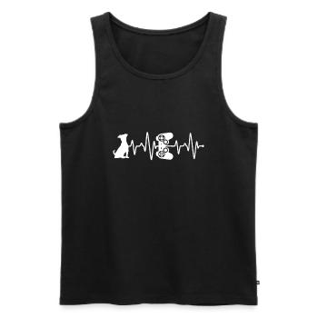 Battement de cœur du joueur et du chien - Débardeur bio Premium Homme - noir - Devant - Michal (187cm)