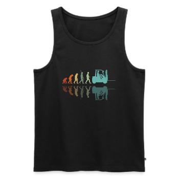Evolution Forklift - Men's Premium Organic Tank Top - black - Front - AI Model Male 178 light (178cm)