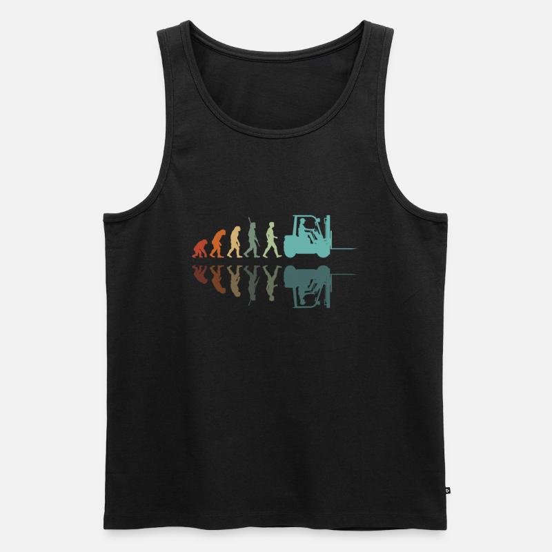 Evolution Gabelstapler - Männer Premium Bio Tank Top - Schwarz