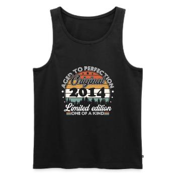 Original 2014 Retro Vintage Anniversary - Men's Premium Organic Tank Top - black - Front - AI Model Male 178 light (178cm)