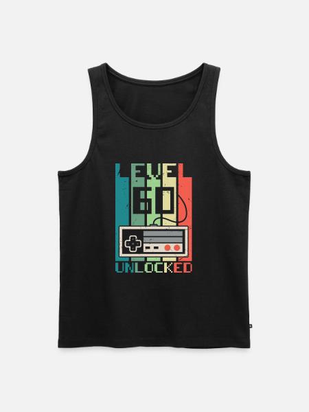 Level 60 Unlocked - Men's Premium Organic Tank Top - black