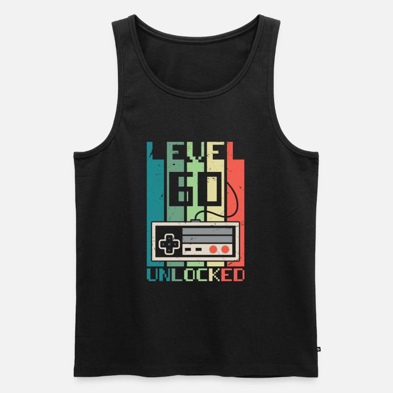 Level 60 freigeschaltet - Männer Premium Bio Tank Top - Schwarz
