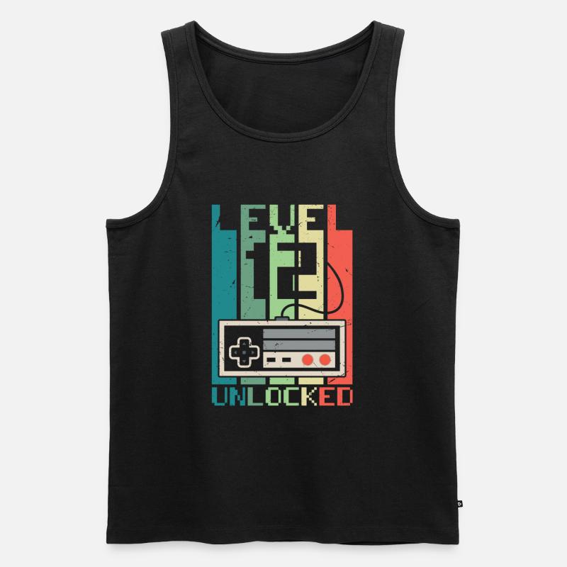 Level 12 freigeschaltet - Männer Premium Bio Tank Top - Schwarz