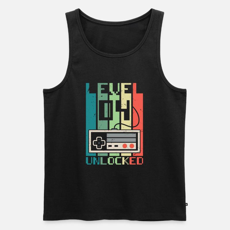 Level 4 freigeschaltet - Männer Premium Bio Tank Top - Schwarz