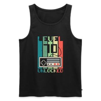 Level 70 freigeschaltet - Männer Premium Bio Tank Top - Schwarz - Vorne - Michal (187cm)