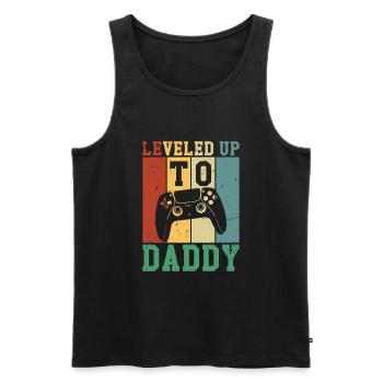 Leveled Up To Daddy - Men's Premium Organic Tank Top - black - Front - AI Model Male 178 light (178cm)