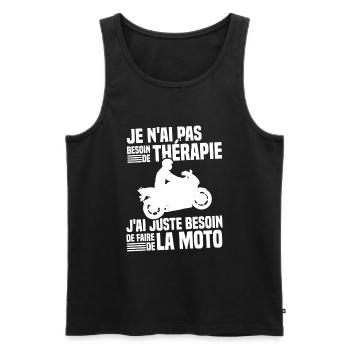 Besoin de faire de la moto cadeau motard - Débardeur bio Premium Homme - noir - Devant - Michal (187cm)
