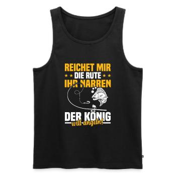 Reichet mir die rute ihr der könig will angeln! - Männer Premium Bio Tank Top - Schwarz - Vorne - AI Model Male 178 light (178cm)