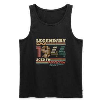 Legendary Since 1944 Vintage Birthday Gift - Men's Premium Organic Tank Top - black - Front - Michal (187cm)