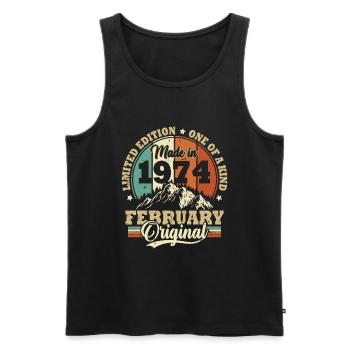 Original Februar 1974 Retro Geburtstagsgeschenk - Männer Premium Bio Tank Top - Schwarz - Vorne - Michal (187cm)