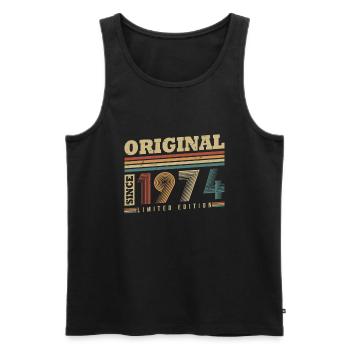 Original depuis 1974 Vintage cadeau d’anniversaire - Débardeur bio Premium Homme - noir - Devant - Michal (187cm)