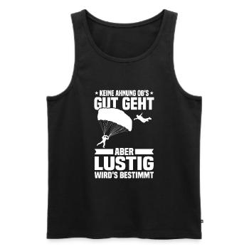 Keine ahnung ob's gut geht Fallschirmspringer - Männer Premium Bio Tank Top - Schwarz - Vorne - Michal (187cm)