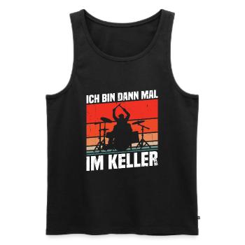Ich bin dann mal im Keller - Männer Premium Bio Tank Top - Schwarz - Vorne - AI Model Male 178 light (178cm)