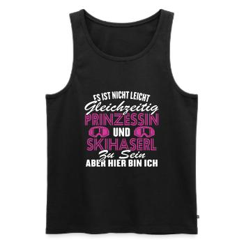 Prinzessin und Skihaserl - Männer Premium Bio Tank Top - Schwarz - Vorne - Michal (187cm)