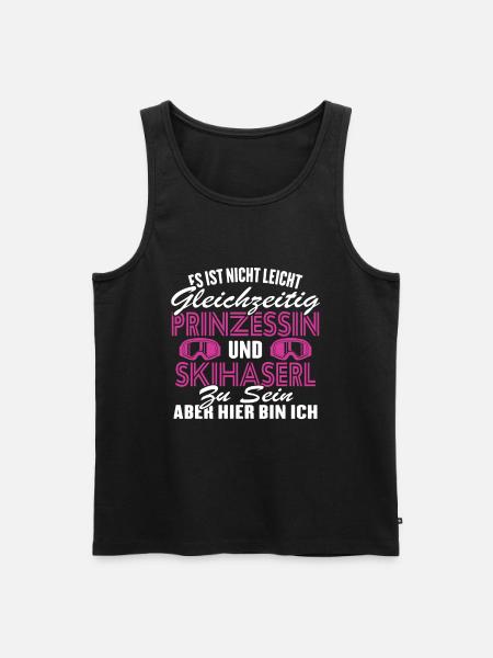 Prinzessin und Skihaserl - Männer Premium Bio Tank Top - Schwarz