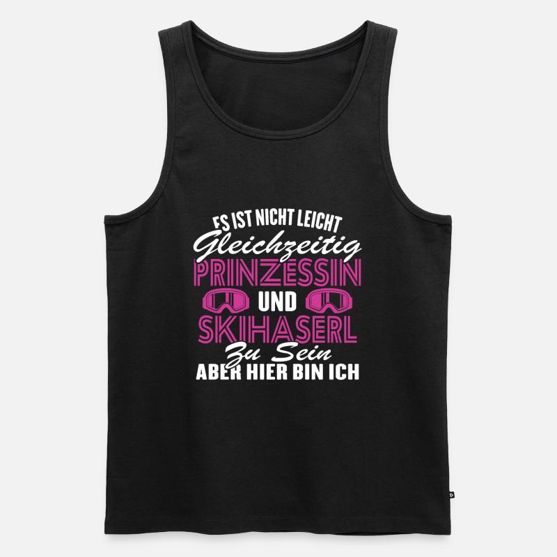 Prinzessin und Skihaserl - Männer Premium Bio Tank Top - Schwarz