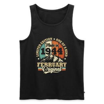 Original Février 1944 Rétro Cadeau Anniversaire - Men's Premium Organic Tank Top - black - Front - AI Model Male 178 light (178cm)