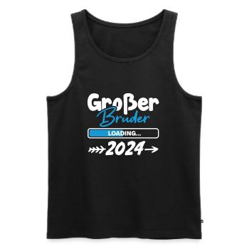 Großer Bruder Loading 2024 - Männer Premium Bio Tank Top - Schwarz - Vorne - Michal (187cm)