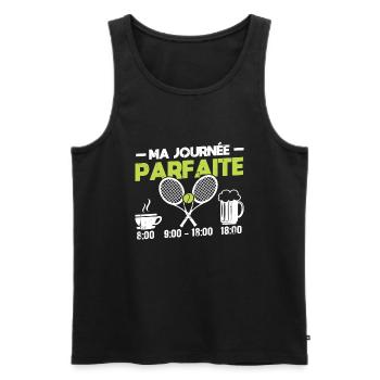 Ma Journée Parfaite Tennis - Débardeur bio Premium Homme - noir - Devant - Michal (187cm)