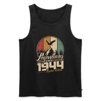 Legendary Since 1944 Vintage Birthday Gift - Men's Premium Organic Tank Top - black - Front - Michal (187cm)