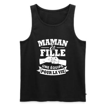 Maman et fille une équipe pour la vie - Débardeur bio Premium Homme - noir - Devant - Michal (187cm)