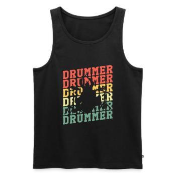 Cadeau de batteur Vintage - Débardeur bio Premium Homme - noir - Devant - Michal (187cm)
