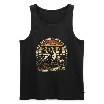 Original 2014 Vintage Retro Geburtstagsgeschenk - Männer Premium Bio Tank Top - Schwarz - Vorne - Michal (187cm)