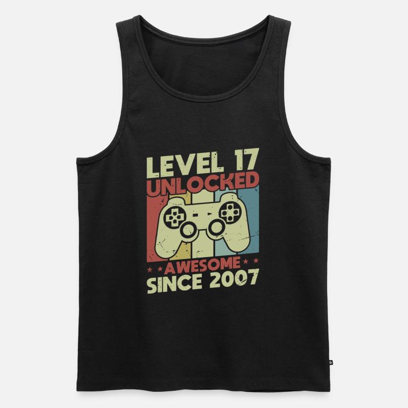 Level 17 freigeschaltet - Männer Premium Bio Tank Top - Schwarz
