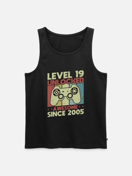 Level 19 Unlocked - Men's Premium Organic Tank Top - black
