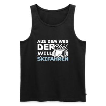 Out of the way the wants to ski - Men's Premium Organic Tank Top - black - Front - AI Model Male 178 light (178cm)