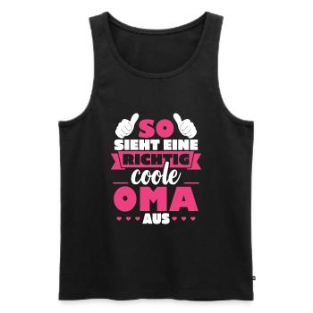 So sieht eine richtig coole Oma aus - Männer Premium Bio Tank Top - Schwarz - Vorne - Michal (187cm)