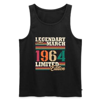Vintage 1964 Mars Cadeau Anniversaire Rétro - Débardeur bio Premium Homme - noir - Devant - Michal (187cm)