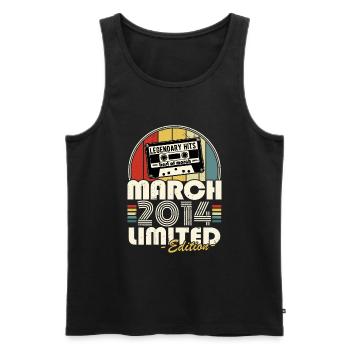 Mars 2014 Vintage Rétro Cadeau Anniversaire - Débardeur bio Premium Homme - noir - Devant - Michal (187cm)