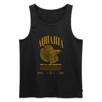Betta Fish Keeper Modern Streetwear - Men's Premium Organic Tank Top - black - Front - Michal (187cm)