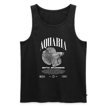 Betta Fish Keeper Modern Streetwear - Men's Premium Organic Tank Top - black - Front - Michal (187cm)