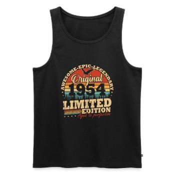 Original 1954 Jahrgang Geburtstag Geschenk - Männer Premium Bio Tank Top - Schwarz - Vorne - Michal (187cm)