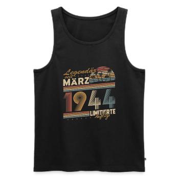 Legendary Since March 1944 Gift Birthday - Men's Premium Organic Tank Top - black - Front - Michal (187cm)