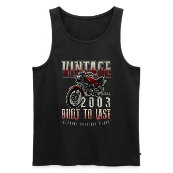 Vintage Motorrad Biker Motorrad Geburtstag 2003 - Männer Premium Bio Tank Top - Schwarz - Vorne - Michal (187cm)