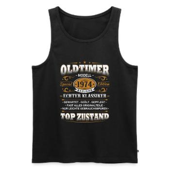 Vintage Car Built in 1974 Vintage Birthday Gift - Men's Premium Organic Tank Top - black - Front - Michal (187cm)