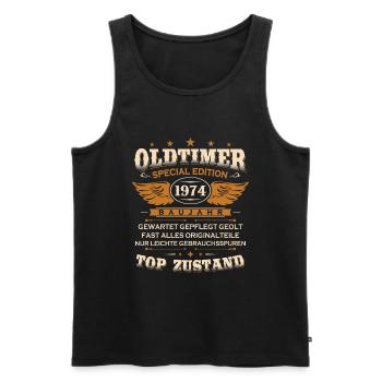 Vintage Car Built in 1974 Born Vintage Birthday - Men's Premium Organic Tank Top - black - Front - Michal (187cm)