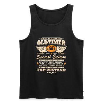 Vintage Vintage 1984 cadeau d’anniversaire - Débardeur bio Premium Homme - noir - Devant - AI Model Male 178 light (178cm)