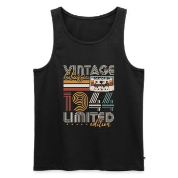 Vintage 1944 Geburtstagsgeschenk Jahrgang Retro - Männer Premium Bio Tank Top - Schwarz - Vorne - Michal (187cm)