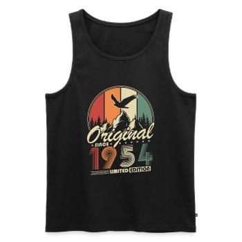 Original 1954 Vintage Retro Birthday Gift - Men's Premium Organic Tank Top - black - Front - AI Model Male 178 light (178cm)