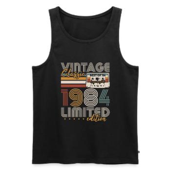 Vintage 1984 Geburtstagsgeschenk Jahrgang Retro - Männer Premium Bio Tank Top - Schwarz - Vorne - Michal (187cm)